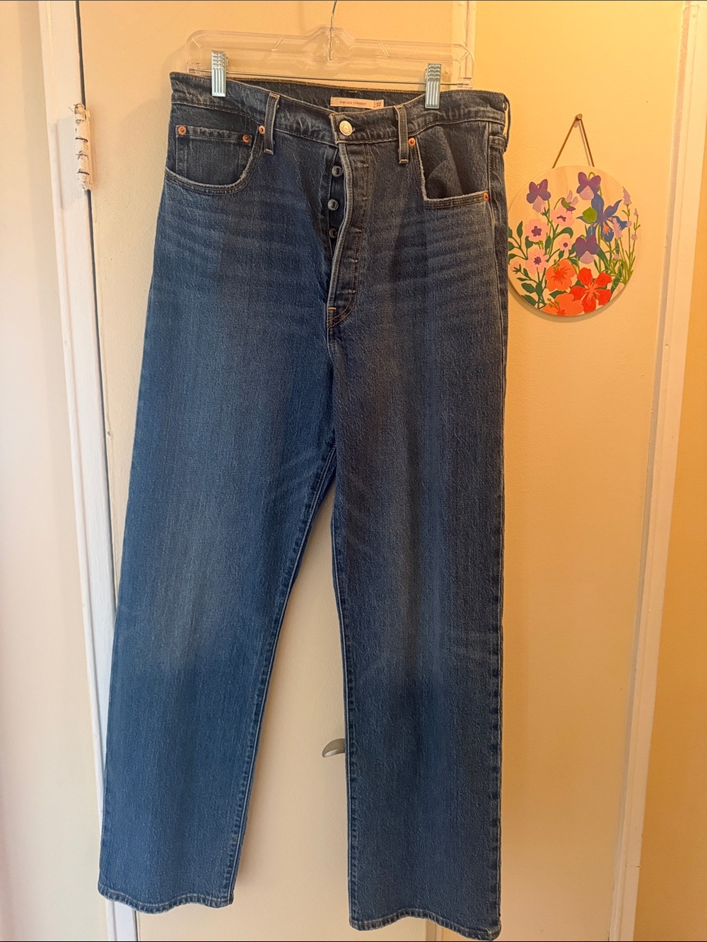 Women’s Levi Ribcage Blue Straight-Leg Jeans